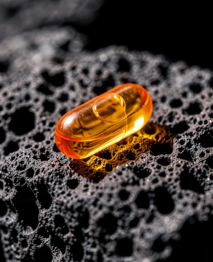 Nutritional capsule on mineral surface